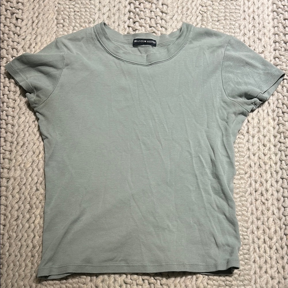 Brandy Melville Green Fitted Short Sleeve Tee
